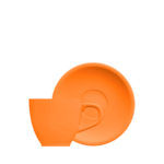 Xícara Expresso Oval (com Pires) - 80ml - Cafeteria Pro (Laranja)