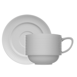 Xìcara de Chá (com Pires) - Laguna (Branco)