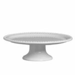 PRATO BOLO COM PÉ BOLINHA BRANCA