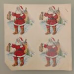 Decalque Papai Noel com Lanterna 100mm - Cartela com 4