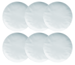 Kit de 6 Pratos Rasos Orgânico Azul