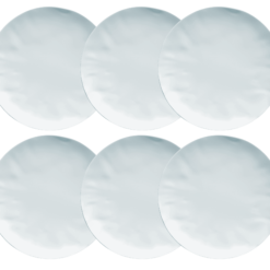 Kit de 6 Pratos Rasos Orgânico Azul