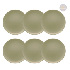 Kit de 6 Pratos Rasos Unni Oliva