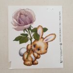 Decalque Coelho com Rosa 120mm