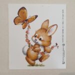 Decalque Coelho com Borboleta 120mm