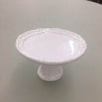 MINI PORTA DOCE COM PÉ CRISTAL BRANCO