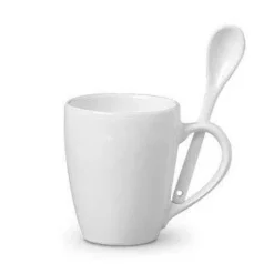 Caneca com Colher- 300ML- Cerâmica