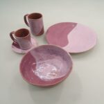 Conjunto Artesanal Rosa 5 Peças