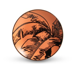 Prato de Sobremesa Coqueiro Rawa Laranja/Preto
