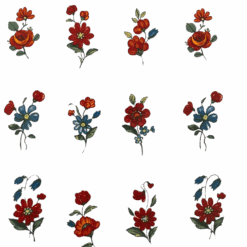 Decalque Floral Mini Laranja 27mm c/12