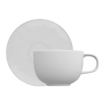 Xícara de Chá (com Pires) - Convexa (Branco)