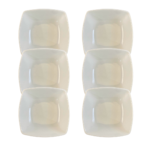 Kit Prato Fundo Oriental Porcelana Branca - 6 Peças