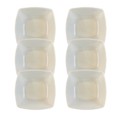 Kit Prato Fundo Oriental Porcelana Branca - 6 Peças