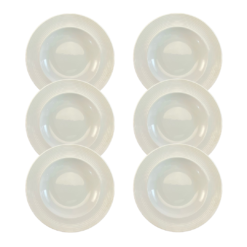 Kit Prato Fundo Laguna Porcelana Branca - 6 Peças