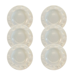 Kit Prato Fundo Edros Porcelana Branca - 6 Peças