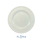 Kit Prato de Sobremesa Bolinha Cerâmica Branca - 6 Peças - Imagem 2