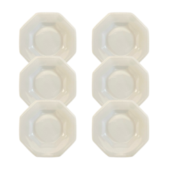 Kit Prato Fundo Prisma 24cm Porcelana Branca - 6 Peças