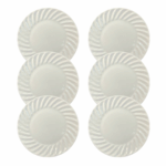 Kit Prato de Sobremesa Tangram Porcelana Branca - 6 Peças