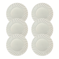 Kit Prato de Sobremesa Tangram Porcelana Branca - 6 Peças