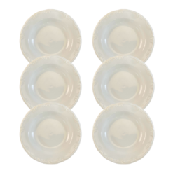 Kit Prato Fundo Pomerode 23cm Porcelana Branca - 6 Peças