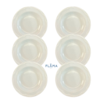 Kit Prato Fundo Cottage Porcelana Branca - 6 Peças