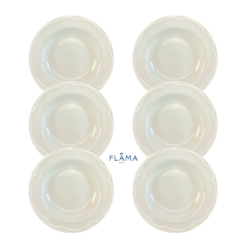 Kit Prato Fundo Cottage Porcelana Branca - 6 Peças