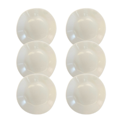 Kit Prato Fundo Ryo 22,5cm Porcelana Branca - 6 Peças