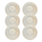 Kit Prato Fundo Diamante Porcelana Branca - 6 Peças