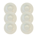 Kit Prato Fundo Tangram Porcelana Branca - 6 Peças