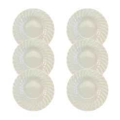 Kit Prato Fundo Tangram Porcelana Branca - 6 Peças