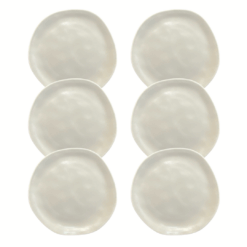 Kit Prato Lanche Organic Gelo Cerâmica - 6 Peças