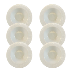 Kit Prato Fundo Luiza Porcelana Branca - 6 Peças