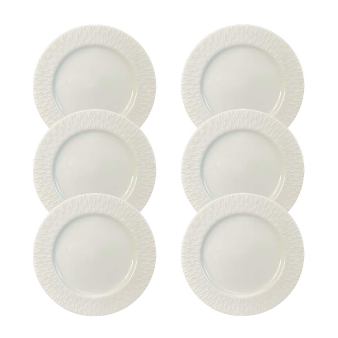 9570ce20761349582b0853334922b3e7.png Kit Prato de Sobremesa Aspen Porcelana Branca - 6 Peças - Imagem 1