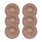 Kit Prato Fundo Balé 23cm Cerâmica - 6 Peças