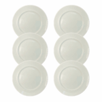 Kit Prato de Sobremesa Laguna Porcelana Branca - 6 Peças