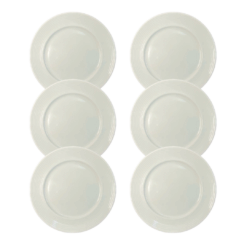 Kit Prato de Sobremesa Laguna Porcelana Branca - 6 Peças