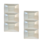 Kit Prato Fundo Plateau Porcelana Branca 23,5x16 cm - 6 Peças