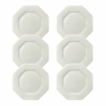 Kit Prato Sobremesa Prisma Porcelana Branca - 6 Peças