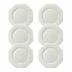 Kit Prato Sobremesa Prisma Porcelana Branca - 6 Peças