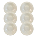 Kit Prato Fundo Bolinha Cerâmica Branca - 6 Peças