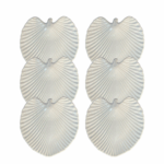 Kit Prato de Sobremesa Relevado Leaves Cerâmica - 6 Peças