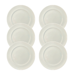 Kit Prato de Sobremesa Versa Porcelana Branca - 6 Peças