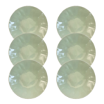 Kit Prato Fundo Orgânico Porcelana Verde - 6 Peças