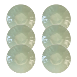 Kit Prato Fundo Orgânico Porcelana Verde - 6 Peças