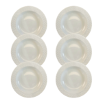 Kit Prato Fundo Aspen 23cm Porcelana Branca - 6 Peças