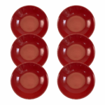 Kit Prato Fundo Unni Red 20,5cm Cerâmica - 6 Peças