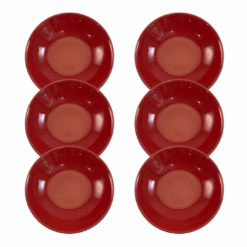 Kit Prato Fundo Unni Red 20,5cm Cerâmica - 6 Peças