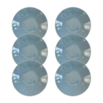 Kit Prato Fundo Orgânico Porcelana Azul - 6 Peças