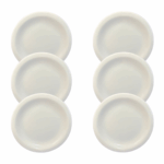 Kit Prato de Sobremesa Iguaçu Porcelana Branca - 6 Peças