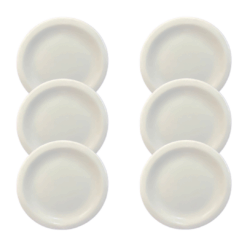 Kit Prato de Sobremesa Iguaçu Porcelana Branca - 6 Peças